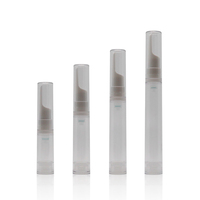 Flacon Airless de Luxe en Plastique de 5ml, 10ml, 12ml, 15ml, Forme Ronde, pour Crème Contour des Yeux et Lotion, avec Pompe Pulvérisatrice et Embout Applicateur