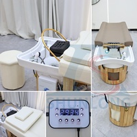 SHUNLONG prix usine Salon cadre en bois massif Thai cheveux lavage lit de Massage tête Spa shampooing lit
