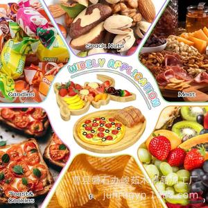 Plateaux en bambou de Pâques, assiettes à dessert en forme d'œuf de lapin, plateau de service pour aliments et fruits pour enfants, plateau décoratif en bois - Product Image 3
