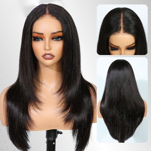 Perruques Lace Front en <span class=keywords><strong>Cheveux</strong></span> Humains à Raie Libre, Coupe Droite Superposée Effet <span class=keywords><strong>Plume</strong></span>, Vente en Gros - Product Image 1