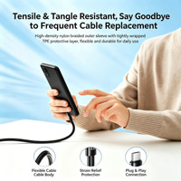 Câble de charge tressé CC PD 100W 5A avec blindage multicouche pour smartphones, ordinateurs portables et appareils numériques – Commande en gros