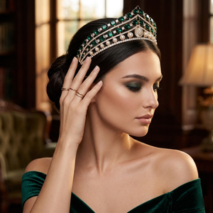 <span class=keywords><strong>Couronne</strong></span> de mariée vintage européenne et américaine en zircon, diadème de princesse pour anniversaire, élégante pour bal de promo, mariage, coiffe de mariée en cristal, tiare - Product Image 1