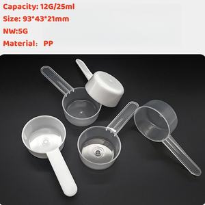 Cucharas de polvo de proteína desechables transparentes/blancas de 25ml al por mayor Material de PP de grado alimenticio para cucharas de polvo de lavandería - Product Image 5