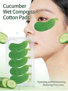 Kompres Mata Basah Y305 Motif Daun Timun Hijau, Bahan Kain Kapas untuk Masker Mata - Product Image 2