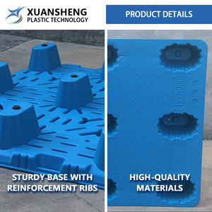 Trọng lượng nhẹ nestable 4-cách nhập <span class=keywords><strong>Pallet</strong></span> Nhựa cho kho bán lẻ sử dụng PP HDPE có thể tái chế thổi đúc chín chân <span class=keywords><strong>Pallet</strong></span> - Product Image 5
