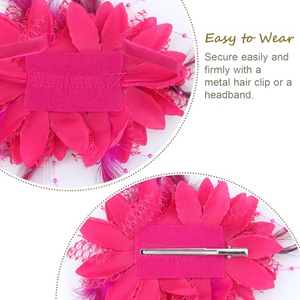 Accessoires de cheveux de mariage pour femmes, fascinators, chapeaux de théière, bandeaux à plumes et perles - Product Image 3