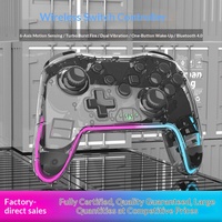 Manette de jeu sans fil transparente RGB à double vibration 6 axes Turbo PC Android Steam