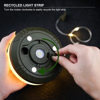 Guirlandes lumineuses LED portables pour le camping, durables, étanches, pour la jardinage, lampes d'extérieur, lumière de tente rechargeable avec 8 modes d'éclairage