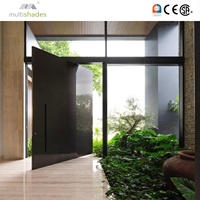 Porte battante moderne en aluminium, grande taille, double vitrage trempé, pour extérieur, usage appartement, résistante à la chaleur - Vente en gros usine MULTISHADES