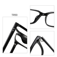 Monture de lunettes de style classique bleu, verres transitionnels, protection UV, lunettes photochromiques pour hommes, en stock