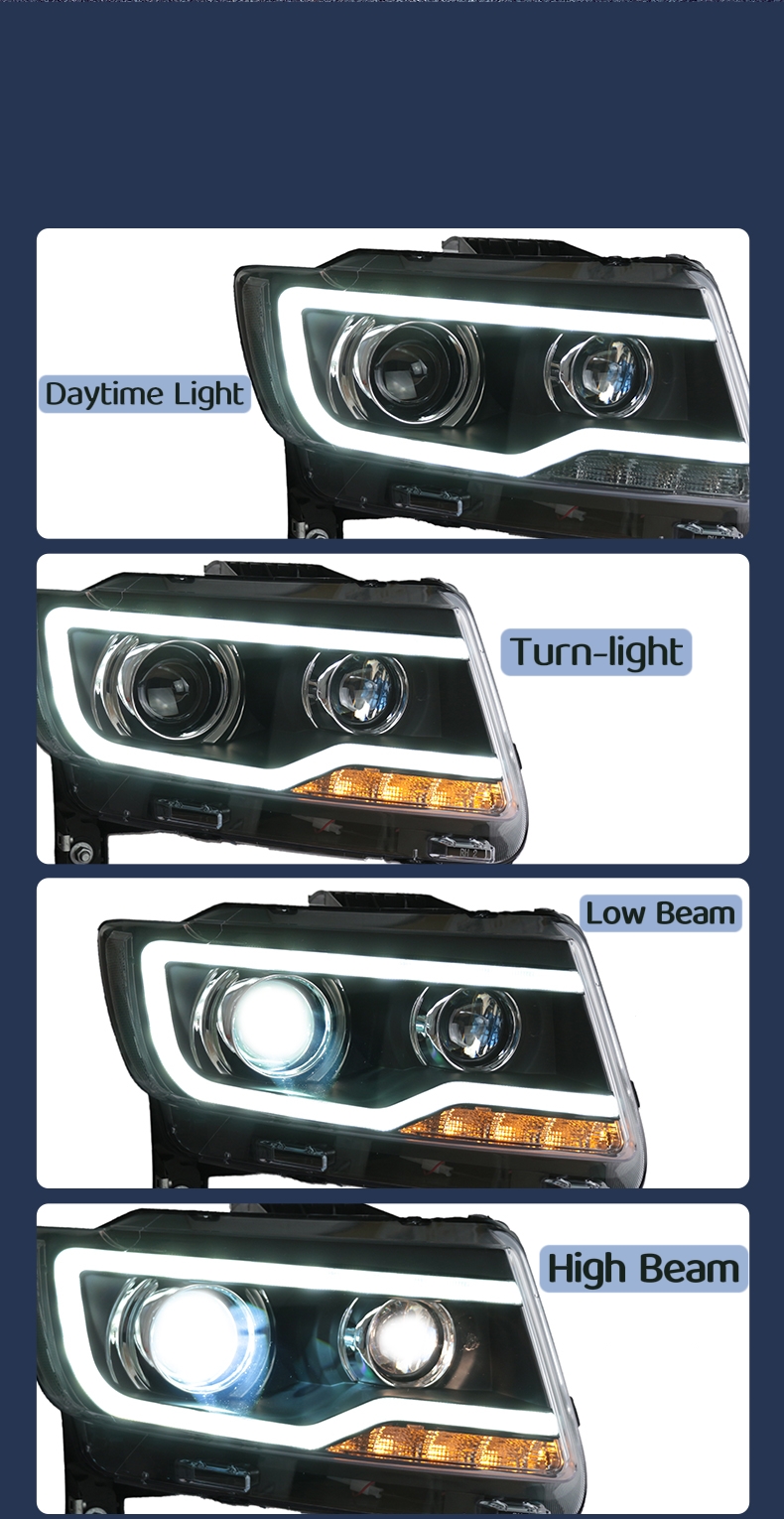 40W 6000K Auto LED Lights For Jeep Compass Plastic ABS Material