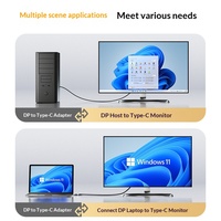 Câble adaptateur Type-C DP à cœur en cuivre personnalisé en usine, conversion bidirectionnelle 8K, compatible Thunderbolt 3 pour téléphones et PC