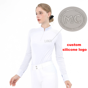 Benutzer definierte Reit kleidung Basis schichten Stretchy Schnellt rocknende Damen Reit hemden Sport bekleidung für Frauen - Product Image 2