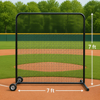 Pantalla Portátil para Campo de Béisbol con Marco de Acero y Red de Doble Capa para Práctica de Fungo, Lanzamiento y Bateo