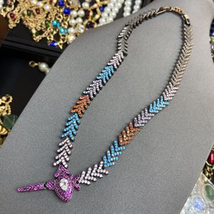 Collana di <span class=keywords><strong>serpente</strong></span> stile alla moda lunga nera placcata Color arcobaleno piena pavimentata collana di <span class=keywords><strong>serpente</strong></span> gioielli di moda da donna - Product Image 4