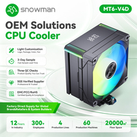Refroidisseur à tour unique ARGB noir avec 6 caloducs, 240W TDP élevé pour acheteurs en gros B2B, avec 120 brevets, support OEM ODM et personnalisation de marque
