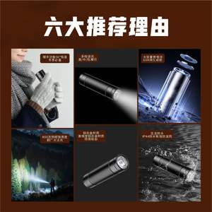 Lampe torche extérieure haute puissance Ningbo, rechargeable 18650, LED lumière blanche, faisceau puissant portable, longue portée - Product Image 2