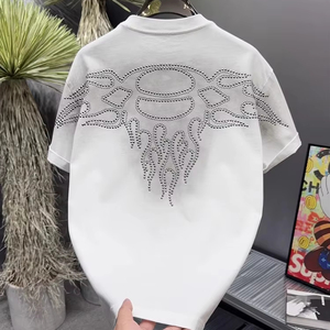 Bán Buôn Ban Đầu Mens Rhinestone T Áo Sơ Mi Áo Sơ Mi Cho Nam Giới Bông Rhinestone Thiết Kế Cho T Áo Sơ Mi - Product Image 2