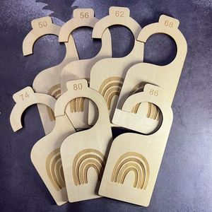 Custom Eco-Friendly Baby Closet Divider Board with Rainbow Spot Engraved Milestone Wood Card and Hanger Baby <b>Clothes</b> Organizer - Product Image 1