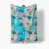 Couverture Sherpa personnalisée promotionnelle en gros, tricotée en coton doux, motif à pois imprimé pour canapé et lit, idéale pour l'hiver
