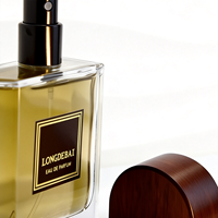 Flacon de parfum plat avec bouchon en bois, flacon de parfum de haute qualité, flacon de parfum à étiquette privée, flacons de parfum
