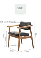 Mobilier moderne, confortable, salon, canapé à siège unique, cuir, bois massif, Chaise de salle à manger, fauteuil de salon, accoudoirs