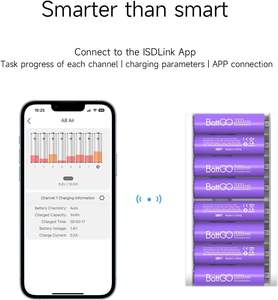 Cargador de Baterías Doméstico A8 Air, Cargador Inteligente de 8 Bahías para Baterías AA AAA, Máx. 27W, Carga Rápida para Baterías de Litio LiHv Life 1.2V 1.5V 3.7V - Product Image 5