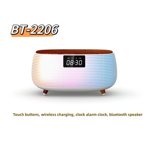 Mini Altoparlante Wireless BT con Illuminazione LED RGB, Audio Touch, Nuova Ricarica, 2206 Melodie, Sveglia da Scrivania - Product Image 6