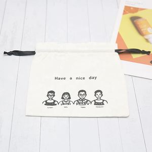 Customized logo Packing Fabric <b>Pouch</b> Souvenir <b>Drawstring</b> Bag Cotton Muslin Organic Bags - Product Image 4