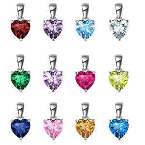 Liontin Perak Sterling 925 RINNTIN APN02 Fashion, Kristal Warna-warni Batu Kelahiran Berkilau, Liontin Kustom untuk Pembuatan Perhiasan Kalung - Product Image 4