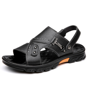 Sandalias de exterior para hombre, con punta abierta, suela de goma, para verano, de color sólido, con forro textil, zapatos cómodos para caminar - Product Image 5