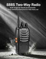 Radio bidirectionnelle longue portée durable 430-440 MHz, émetteur-récepteur portable, talkie-walkie crypté pour la sécurité sur les chantiers extérieurs