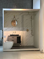 Bain douche en aluminium tout-en-un intégré SMC à vendre Porte coulissante en verre ultra clair de luxe Dosettes de salle de bain préfabriquées