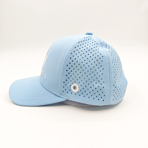 Nueva Gorra de Béisbol Deportiva de 5 Paneles con Logotipo Personalizado, Gorra de Golf Dobby con Perforaciones Cortadas a Láser y Patrón de Puntos/Frutas - Product Image 4