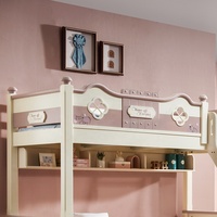 Design moderne en bois massif enfants lit superposé fille moderne enfant fille lit avec escalier de rangement princesse rose lit superposé pour enfants