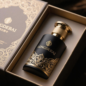 Wholesale Luxury Round Perfume Glass <b>Bottle</b> <b>Empty</b> Crimp Black 30ml 50ml 100ml 200ml 250ml Perfume <b>Bottle</b> With Gold Zamac Cap - Product Image 1