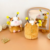 Mini cochon d'Inde, petit cochon d'Inde, jouet en peluche, hamster, poupée, coton PP doux, porte-clés à mousqueton, pendentif de sac mignon, cadeau