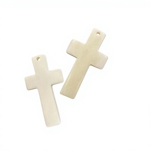 FAIZACRAFT Cuentas de Hueso Hechas a Mano, Acabado Blanco Antiguo Natural, Separadores Ovalados/Estilo Garra de Gato, Joyería Premium de Uttar Pradesh - Product Image 1