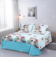 Set Sprei Mickey Minnie Mouse 3D Motif Bunga Tanaman 3pcs Bahan Microfiber Kembar