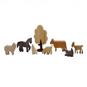 Set di Giocattoli Educativi in Legno con Animali della Fattoria per Bambini da 5 a 7 Anni, Decorazione Artigianale - Product Image 1