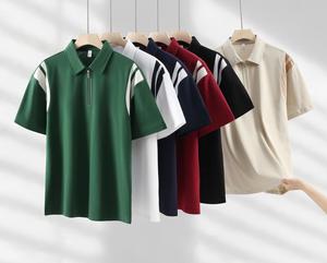 <span class=keywords><strong>Polo</strong></span> de luxe à col zippé 1/4, uniforme d'équipe, 40s 220g, en coton respirant de qualité, unisexe pour couples, tailles S-6XL, chemises oversize - Product Image 2