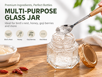 Bocaux en verre avec couvercles pour desserts, miel, baies de goji, stockage, 50 ml à 750 ml, logo personnalisé, vente en gros