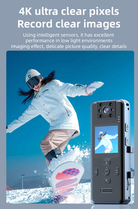 180 ° với màn hình hiển thị 1.54 4k chuyển động DV & thể thao có thể đeo máy quay cá nhân ghi video âm thanh ghi video nhỏ - Product Image 6