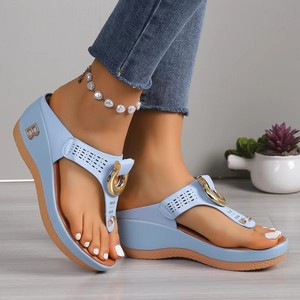 Sandales compensées à lanières pour femmes, style romain, nouvelle collection été, grande taille, pour la plage, Roman231 - Product Image 2