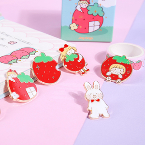 <span class=keywords><strong>Ownday</strong></span> เข็มกลัดกล่องโลหะแข็งพร้อมกล่องกระดาษแข็ง,อุปกรณ์เครื่องเขียนน่ารักส่งเสริมการขายผลไม้สตรอเบอร์รี่ปี4762 - Product Image 5