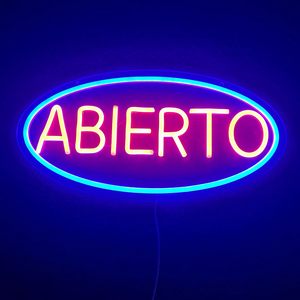 Open Spanish LED neon <b>sign</b> dimmable USB powered ambient light store window decoration light street indicator light Customization - Product Image 5