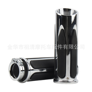 Zuqing Motorcycle Handlebar Grips Aluminum Alloy CNC Retro Harley Compatible Throttle Grips <b>Sunscreen</b> <b>Waterproof</b> Slip Resistant - Product Image 2