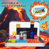 TrendingToddlers 45Pcs Portable Mine Craft Cube Magnétique En Plastique Voyage Ensembles Enfants Tige Mini Bloc De Construction Magnétique pour Enfants