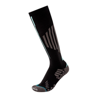 Chaussettes de football à compression mi-hautes OEM, antidérapantes avec grip en silicone, rayées, en polyester et élasthanne, longues, pour le sport et l'athlétisme