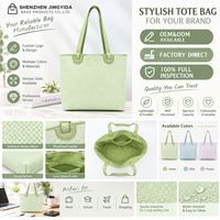 Sac fourre-tout personnalisé en PU, fourni directement par l'usine, surface tissée, grande capacité, pour le shopping, l'usage quotidien et les activités de plein air